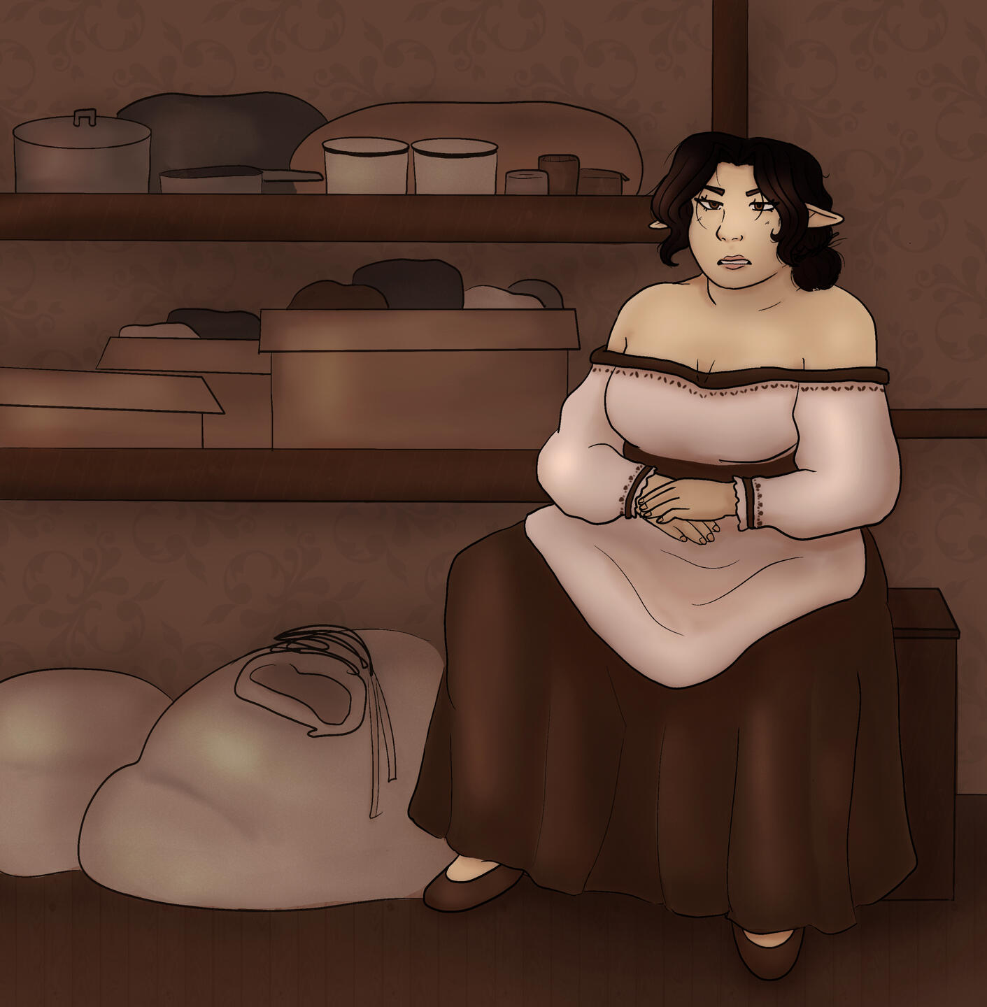 Full Body, Lined, Fully Shaded, Background